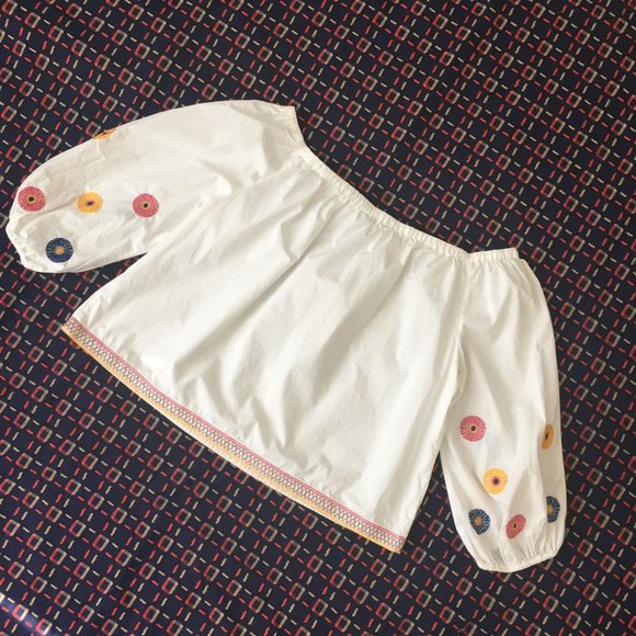 Madewell Embroidered Off The Shoulder Top - Picture 3 of 6